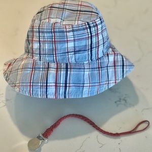 Baby Boy Hat Pacifier Clip 4th of July Summer Set